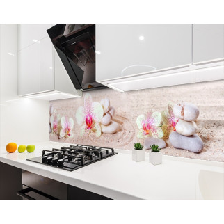 Наклейка на кухонний фартух 60 х 200 см, з фотодруком та захисною ламінацією орхідеї на піску (БП-s_fl11624) - Інтернет-магазин спільних покупок ToGether