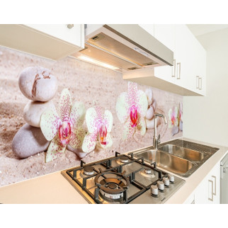 Наклейка на кухонний фартух 60 х 300 см, з фотодруком та захисною ламінацією орхідеї на піску (БП-s_fl11624-3) - Інтернет-магазин спільних покупок ToGether