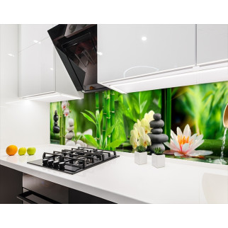 Наклейка на кухонний фартух 60 х 200 см, з фотодруком та захисною ламінацією лотос з орхідеями (БП-s_fl11679) - Інтернет-магазин спільних покупок ToGether