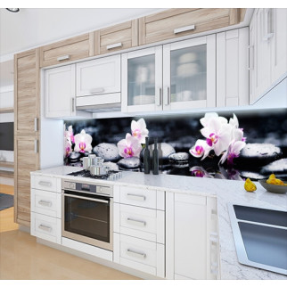 Наклейка на кухонний фартух 60 х 200 см, з фотодруком та захисною ламінацією орхідеї рожеві на камінні (БП-s_fl11689) - Інтернет-магазин спільних покупок ToGether