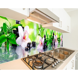 Наклейка на кухонний фартух 60 х 200 см, з фотодруком та захисною ламінацією орхідеї та бамбук (БП-s_fl11710) - Інтернет-магазин спільних покупок ToGether