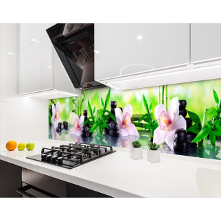 Наклейка на кухонний фартух 60 х 250 см, з фотодруком та захисною ламінацією орхідеї та бамбук (БП-s_fl11710-1) - Інтернет-магазин спільних покупок ToGether