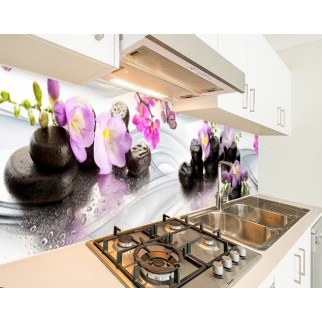 Наклейка на кухонний фартух 60 х 200 см, з фотодруком та захисною ламінацією орхідеї та метелики (БП-s_fl11717) - Інтернет-магазин спільних покупок ToGether