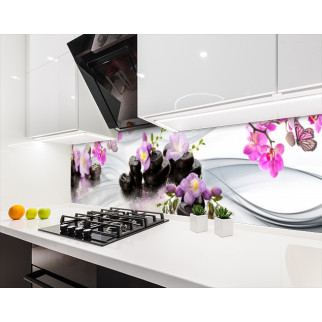 Наклейка на кухонний фартух 60 х 250 см, з фотодруком та захисною ламінацією орхідеї та метелики (БП-s_fl11717-1) - Інтернет-магазин спільних покупок ToGether