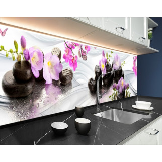 Наклейка на кухонний фартух 65 х 250 см, з фотодруком та захисною ламінацією орхідеї та метелики (БП-s_fl11717-2) - Інтернет-магазин спільних покупок ToGether