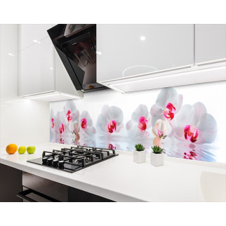 Наклейка на кухонний фартух 60 х 200 см, з фотодруком та захисною ламінацією білі орхідеї на воді (БП-s_fl11742) - Інтернет-магазин спільних покупок ToGether