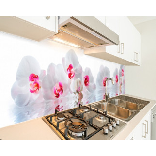 Наклейка на кухонний фартух 60 х 250 см, з фотодруком та захисною ламінацією білі орхідеї на воді (БП-s_fl11742-1) - Інтернет-магазин спільних покупок ToGether