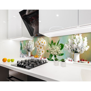 Наклейка на кухонний фартух 60 х 200 см, з фотодруком та захисною ламінацією квіти у вазах (БП-s_fl11750) - Інтернет-магазин спільних покупок ToGether