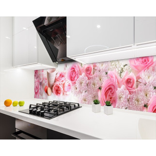 Наклейка на кухонний фартух 60 х 200 см, з фотодруком та захисною ламінацією бутони квітів і кава (БП-s_fl11757) - Інтернет-магазин спільних покупок ToGether