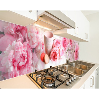 Наклейка на кухонний фартух 65 х 300 см, з фотодруком та захисною ламінацією бутони квітів і кава (БП-s_fl11757-4) - Інтернет-магазин спільних покупок ToGether