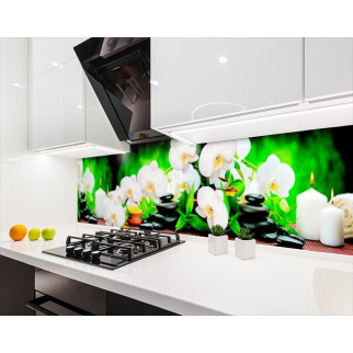 Наклейка на кухонний фартух 60 х 200 см, з фотодруком та захисною ламінацією орхідеї зі свічками (БП-s_fl11763) - Інтернет-магазин спільних покупок ToGether