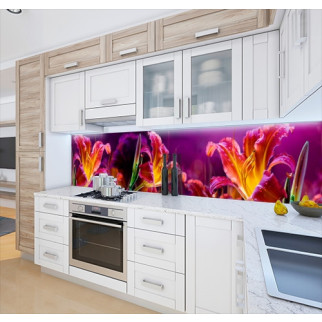Наклейка на кухонний фартух 60 х 200 см, з фотодруком та захисною ламінацією з ліліями рожевими (БП-s_fl11764) - Інтернет-магазин спільних покупок ToGether