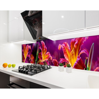 Наклейка на кухонний фартух 60 х 250 см, з фотодруком та захисною ламінацією з ліліями рожевими (БП-s_fl11764-1) - Інтернет-магазин спільних покупок ToGether
