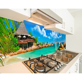 Наклейка на кухонний фартух 60 х 200 см, з фотодруком та захисною ламінацією Бунгало на пляжі (БП-s_mp109) - Інтернет-магазин спільних покупок ToGether