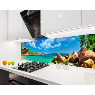 Наклейка на кухонний фартух 65 х 250 см, з фотодруком та захисною ламінацією Бунгало на пляжі (БП-s_mp109-2) - Інтернет-магазин спільних покупок ToGether