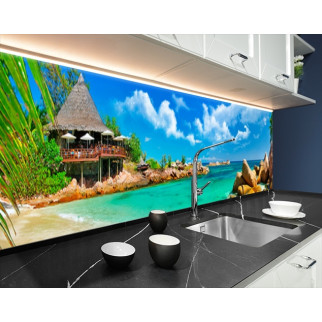 Наклейка на кухонний фартух 60 х 300 см, з фотодруком та захисною ламінацією Бунгало на пляжі (БП-s_mp109-3) - Інтернет-магазин спільних покупок ToGether