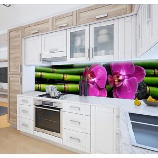 Наклейка на кухонний фартух 60 х 200 см, з фотодруком та захисною ламінацією орхідеї та бамбук (БП-s_pr108) - Інтернет-магазин спільних покупок ToGether