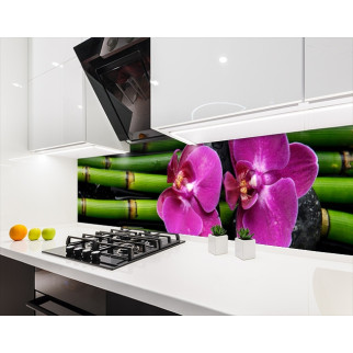 Наклейка на кухонний фартух 60 х 250 см, з фотодруком та захисною ламінацією орхідеї та бамбук (БП-s_pr108-1) - Інтернет-магазин спільних покупок ToGether