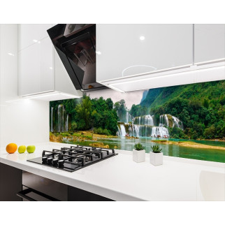 Наклейка на кухонний фартух 60 х 200 см, з фотодруком та захисною ламінацією гори та водоспади (БП-s_pr1695) - Інтернет-магазин спільних покупок ToGether