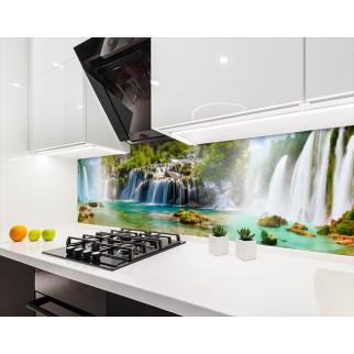 Наклейка на кухонний фартух 60 х 200 см, з фотодруком та захисною ламінацією водоспади та гори (БП-s_pr1697) - Інтернет-магазин спільних покупок ToGether