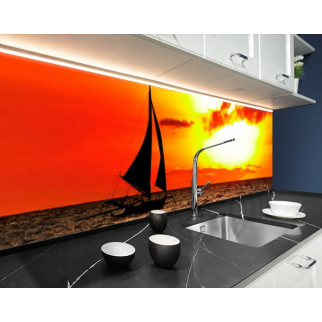 Наклейка на кухонний фартух 60 х 200 см, з фотодруком та захисною ламінацією вітрильник у океані (БП-s_tr014) - Інтернет-магазин спільних покупок ToGether