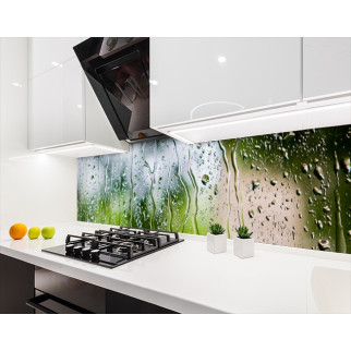 Наклейка на кухонний фартух 60 х 250 см, з фотодруком та захисною ламінацією скло з краплями дощу (БП-s_tx280-1) - Інтернет-магазин спільних покупок ToGether