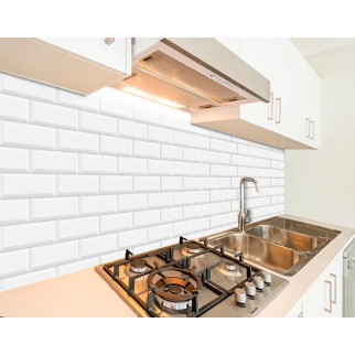 Наклейка на кухонний фартух 65 х 250 см, з фотодруком та захисною ламінацією світла цегляна стіна (БП-s_tx318-2) - Інтернет-магазин спільних покупок ToGether