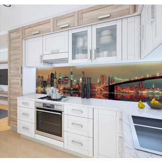 Наклейка на кухонний фартух 60 х 300 см, з фотодруком та захисною ламінацією міст Бруклінський ввечері (БП-s_cn157-3) - Інтернет-магазин спільних покупок ToGether