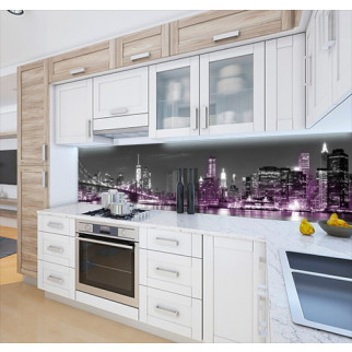 Наклейка на кухонний фартух 65 х 300 см, з фотодруком та захисною ламінацією міст в Брукліні вночі (БП-s_cn161-4) - Інтернет-магазин спільних покупок ToGether