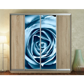 Наклейка на шафу-купе 220 х 60 см на 2  двері Блакитна троянда (БП_а_fl10810) - Інтернет-магазин спільних покупок ToGether