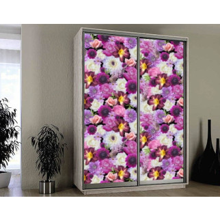 Наклейка на шафу-купе 220 х 74 см на 2  двері фіолетові квіти (БП_а_fl12653) - Інтернет-магазин спільних покупок ToGether