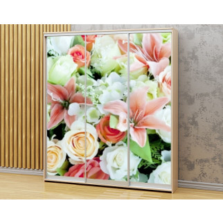 Наклейка на шафу-купе 220 х 60 см на 3  двері композиція з квітів (БП_в_fl12668) - Інтернет-магазин спільних покупок ToGether