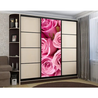 Наклейка на шафу-купе 220 х 74 см на 1 двері  рожеві троянди (БП_с_fl13167) - Інтернет-магазин спільних покупок ToGether