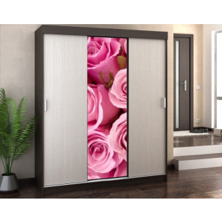 Наклейка на шафу-купе 220 х 60 см на 1 двері  рожеві троянди (БП_с_fl13167) - Інтернет-магазин спільних покупок ToGether