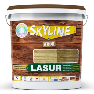Лазур декоративно-захисна для обробки дерева LASUR Wood SkyLine Дуб темний 10л - Інтернет-магазин спільних покупок ToGether