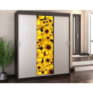 Наклейка на шафу-купе 220 х 60 см на 1 двері  жовті квіти (БП_с_pol_fl169) - Інтернет-магазин спільних покупок ToGether
