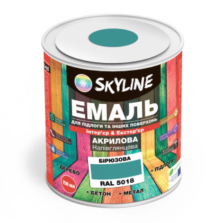 Емаль для підлоги SkyLine Бірюзова RAL 5018 0.75 л - Інтернет-магазин спільних покупок ToGether