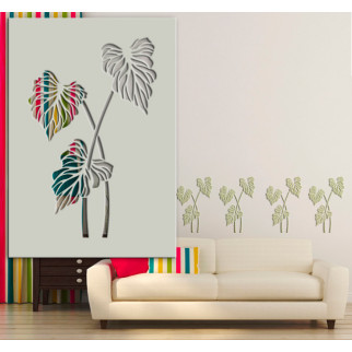 Трафарет товстий 3 мм для створення об'ємних малюнків на стіні Тропічні рослини поліпропілен (600х420) - Інтернет-магазин спільних покупок ToGether