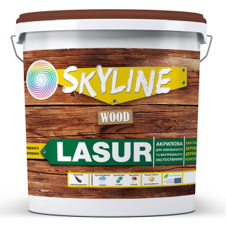 Лазур декоративно-захисна для обробки дерева LASUR Wood SkyLine Безбарвна 3л - Інтернет-магазин спільних покупок ToGether