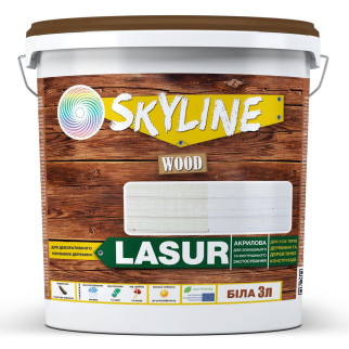 Лазур декоративно-захисна для обробки дерева LASUR Wood SkyLine Біла 3л - Інтернет-магазин спільних покупок ToGether