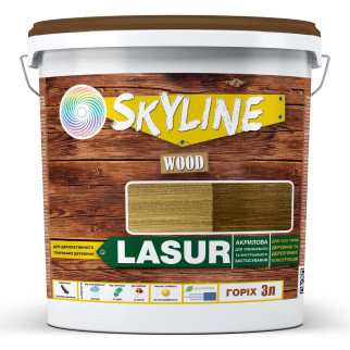 Лазур декоративно-захисна для обробки дерева LASUR Wood SkyLine Горіх 3л - Інтернет-магазин спільних покупок ToGether