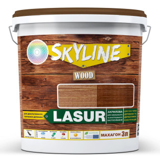 Лазур декоративно-захисна для обробки дерева LASUR Wood SkyLine Махагон 3л - Інтернет-магазин спільних покупок ToGether