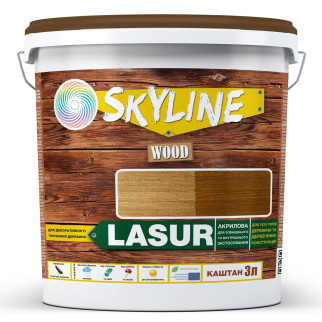 Лазур декоративно-захисна для обробки дерева LASUR Wood SkyLine Каштан 3л - Інтернет-магазин спільних покупок ToGether