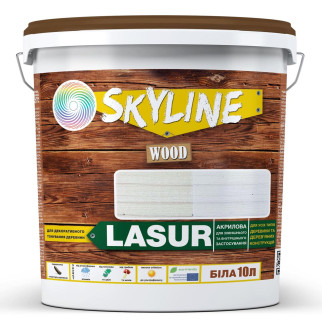 Лазур декоративно-захисна для обробки дерева LASUR Wood SkyLine Біла 10л - Інтернет-магазин спільних покупок ToGether