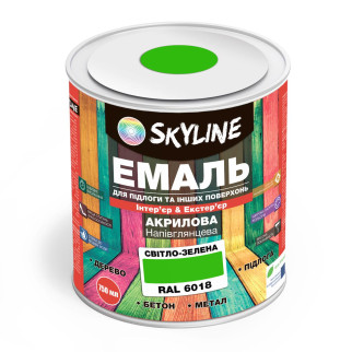 Емаль для підлоги SkyLine Світло-зелений RAL 6018 0.75 л - Інтернет-магазин спільних покупок ToGether