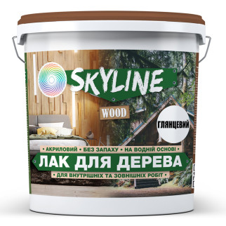 Лак для дерева акриловий Skyline Wood Прозорий Глянцевий 3л - Інтернет-магазин спільних покупок ToGether