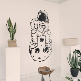 Трафарет космонавт на стіну в дитячу кімнату, вітальню, спальню, передпокій 150 х 85 см одноразовий з - Інтернет-магазин спільних покупок ToGether