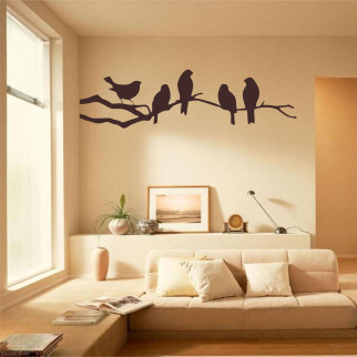 Трафарет для фарбування Гілка з птахами, одноразовий із самоклейної плівки 50 х 185 см - Інтернет-магазин спільних покупок ToGether