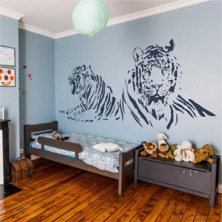 Трафарет для фарбування Тигри, одноразовий із самоклейної плівки 95 х 260 см - Інтернет-магазин спільних покупок ToGether