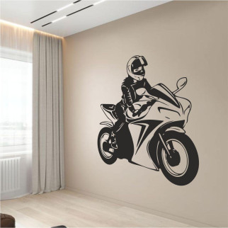 Трафарет для фарбування, Дівчина на мотоциклі-2, одноразовий із самоклейної плівки 110 х 95 см - Інтернет-магазин спільних покупок ToGether
